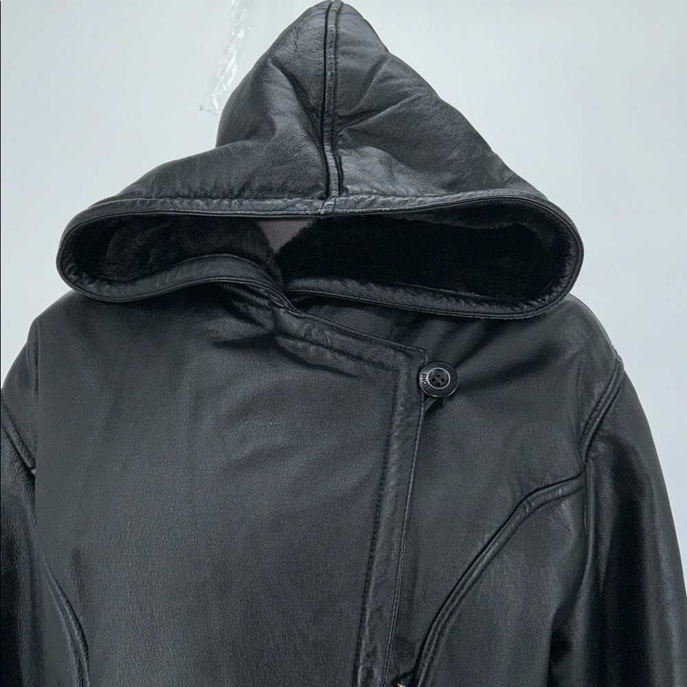 Wilsons Leather Genevieve Jacket Womens Small Black Faux Fur Liner c-6 - Picture 6 of 16